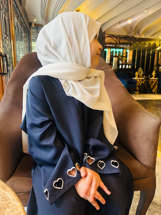 Kids Heart Embriodery Abaya-256