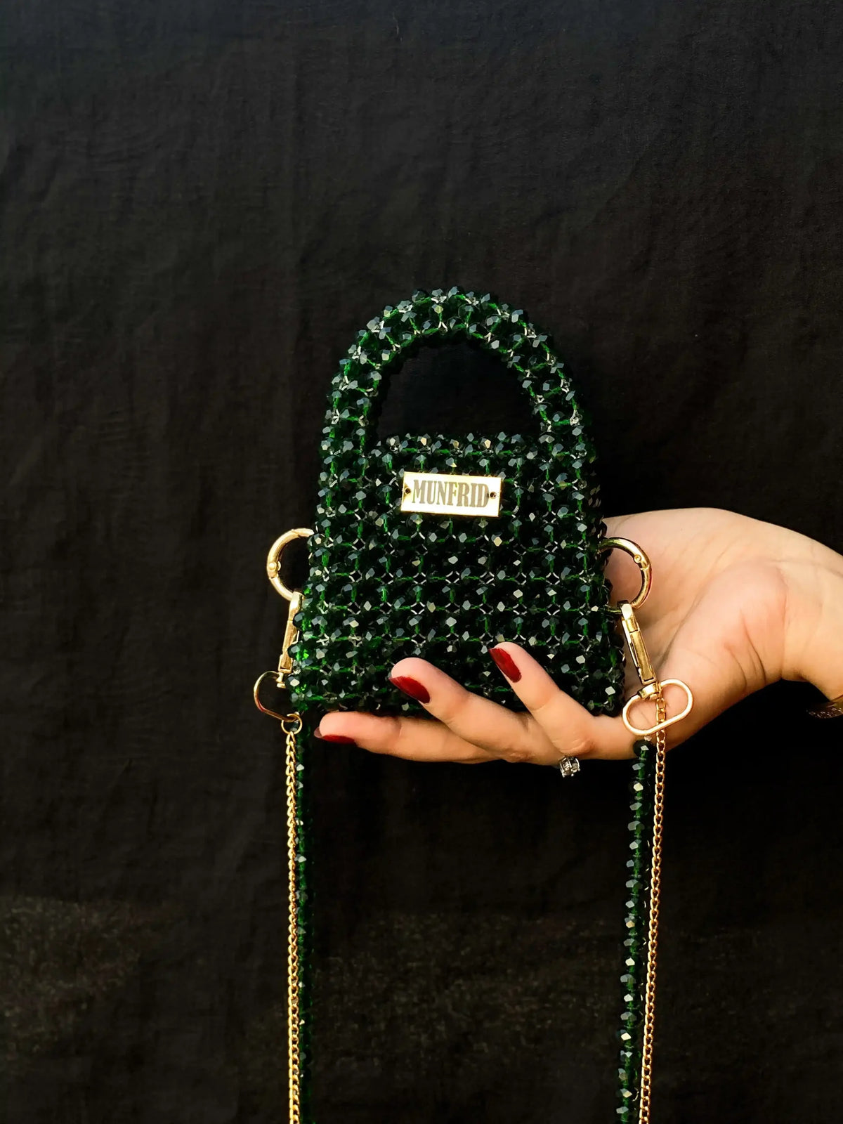 Crystal Mini Hand Bag (Green)