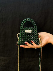 Crystal Mini Hand Bag (Green)