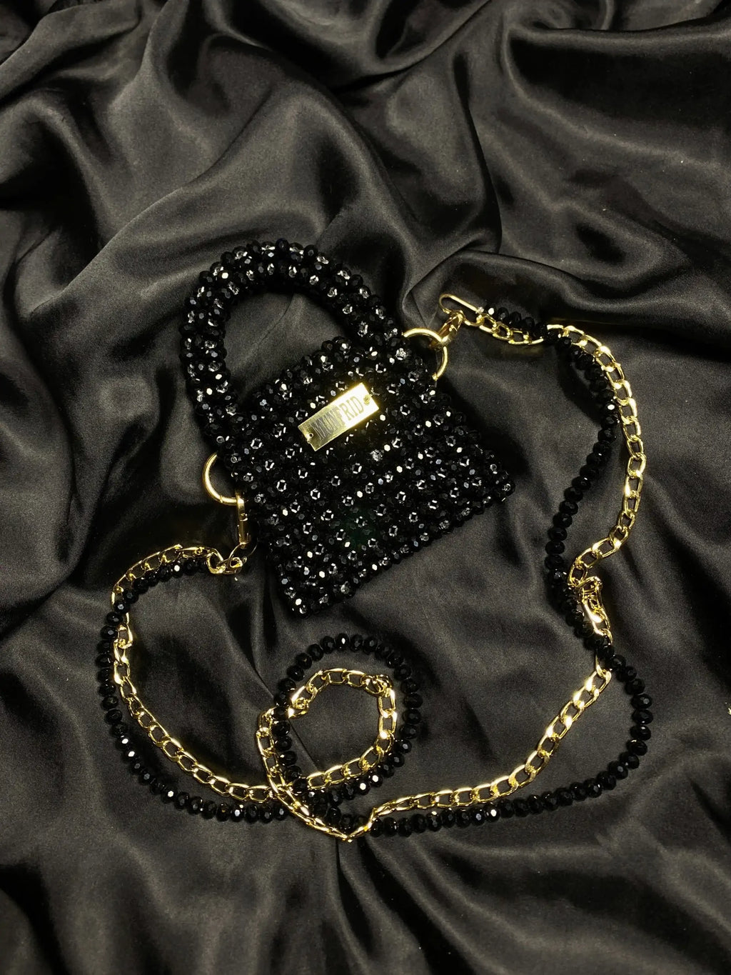 Crystal Mini Hand Bag (Black)