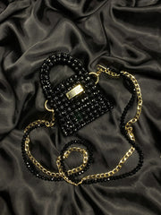 Crystal Mini Hand Bag (Black)