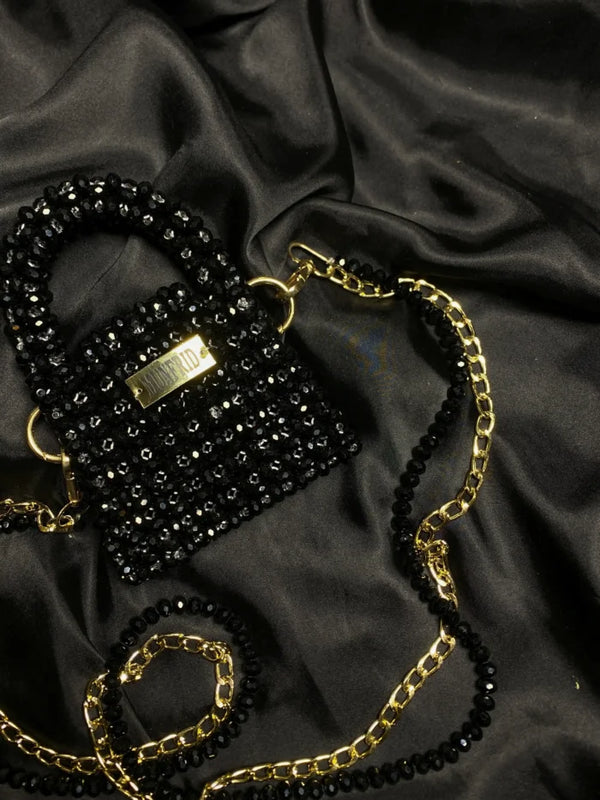 Crystal Mini Hand Bag (Black)