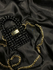 Crystal Mini Hand Bag (Black)