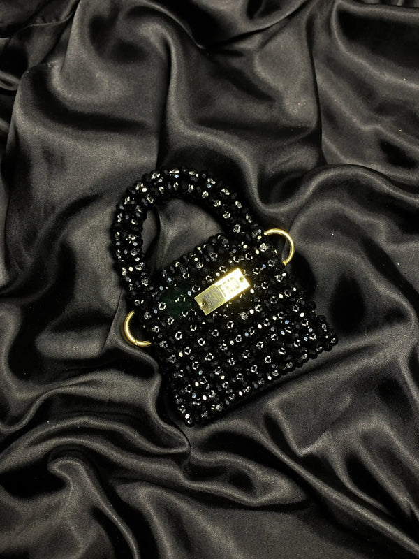 Crystal Mini Hand Bag (Black)