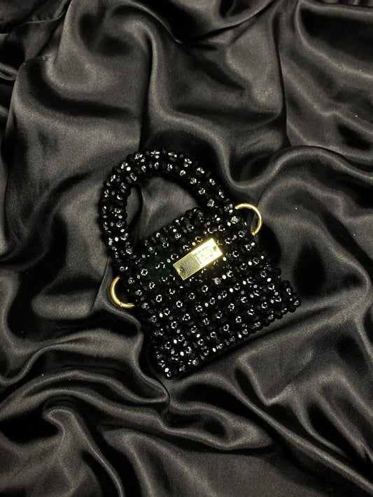 Crystal Mini Hand Bag (Black)