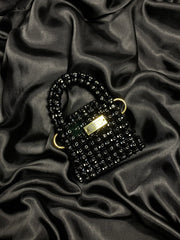Crystal Mini Hand Bag (Black)