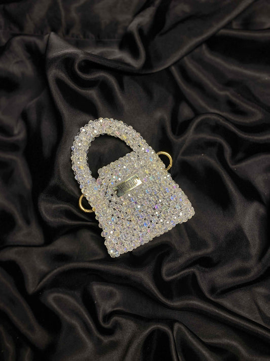 Crystal Mini Hand Bag (White)