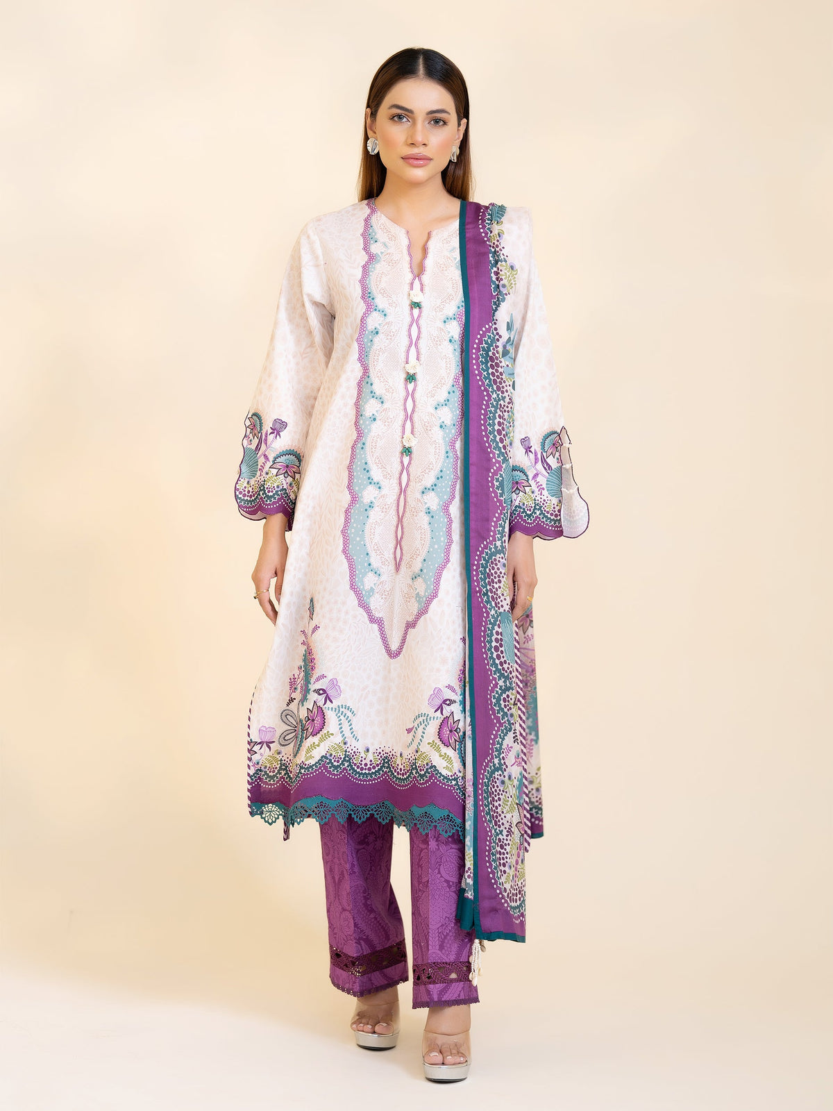 3 PIECE - PRINTED LAWN SUIT