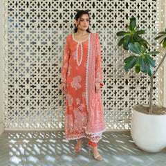 Elara Chiffon 4 Piece | Hand-Embellished And Screen Printed