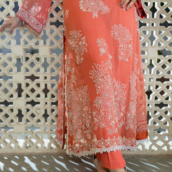 Elara | Chiffon 4 Piece | Hand-Embellished And Screen Printed