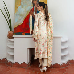 Lyra | Raw Silk 3 Piece | Hand-Embellished And Printed