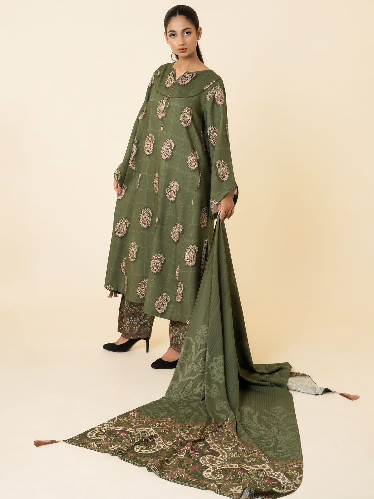 3 PIECE - PRINTED LINEN SUIT