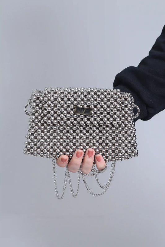 Metallic Silver Shoulder Bag