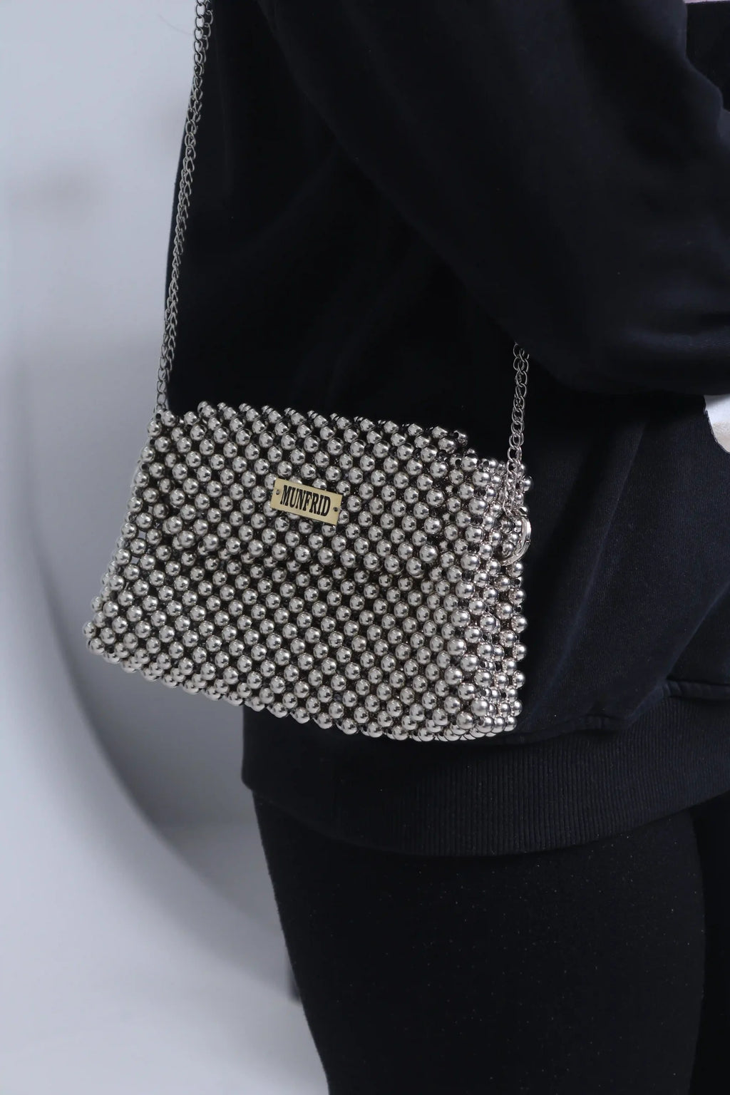 Metallic Silver Shoulder Bag