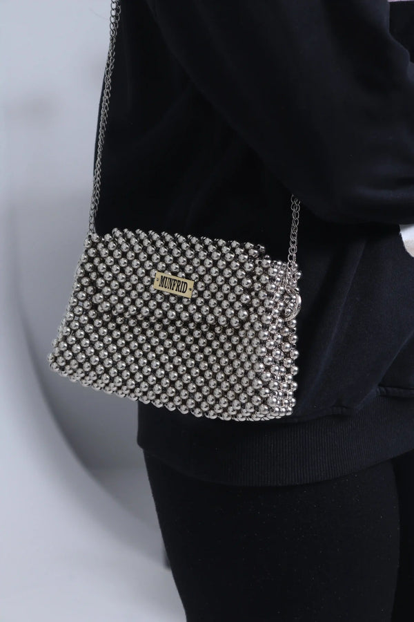 Metallic Silver Shoulder Bag