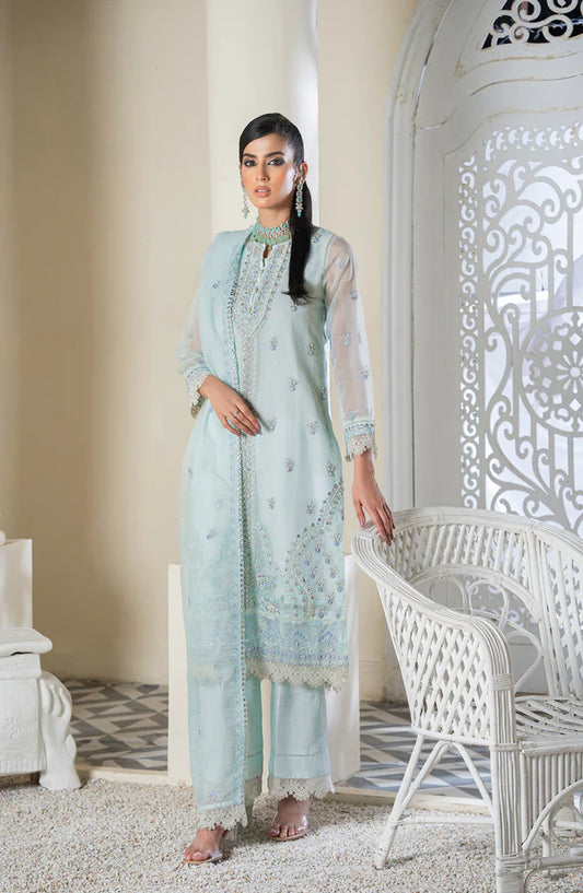 POWDER BLUE – Noorangi – Net- Silk