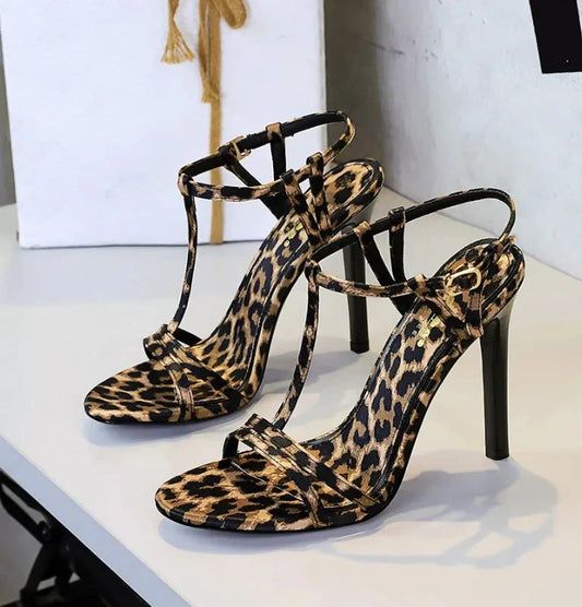 Sandals Women's T-strap Super High-heeled Open-toed Shoes, Sexy Thin-heeled Banquet Fashion Women's Shoes