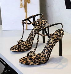 Sandals Women's T-strap Super High-heeled Open-toed Shoes, Sexy Thin-heeled Banquet Fashion Women's Shoes