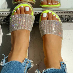 Slippers Roman Casual Women's Beach Flat Shoes Indoor & Outdoor Sandals Women Booties Slippers with Memory Foam Glittery Heels