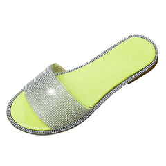 Slippers Roman Casual Women's Beach Flat Shoes Indoor & Outdoor Sandals Women Booties Slippers with Memory Foam Glittery Heels
