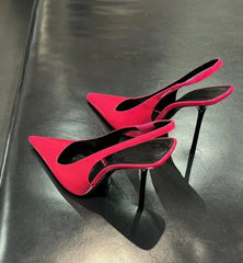 Women Neon Colors Pumps Sling back Sandals High Thin Heel Peep Toe Fetish Prom Shoes Streetwear