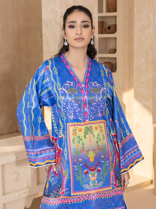 2 PIECE - PRINTED EMBOSSED SILK