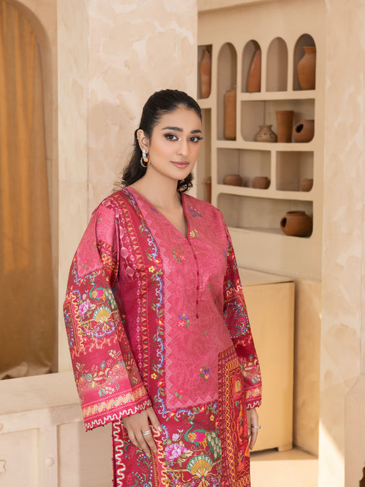 PRINTED EMBOSSED SILK LONG SHIRT