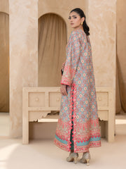 PRINTED RAW SILK LONG SHIRT