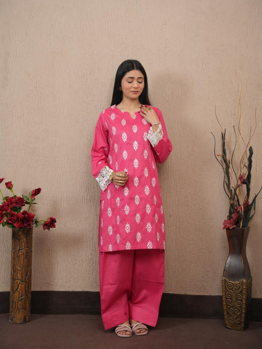 Embroidered Lawn 2 Piece Cutwork Design