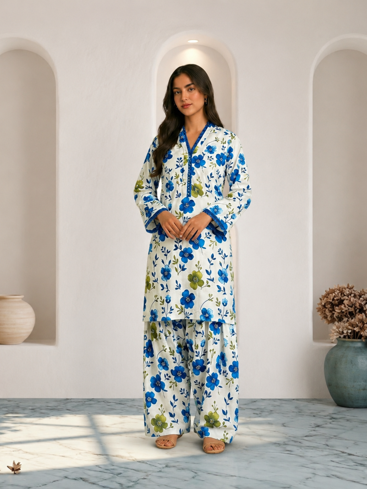 Aqua Bloom Co-Ord Set