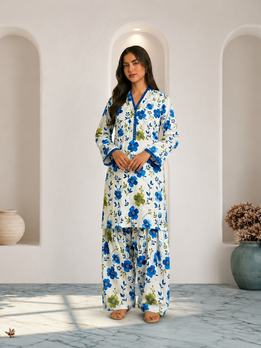 Aqua Bloom Co-Ord Set