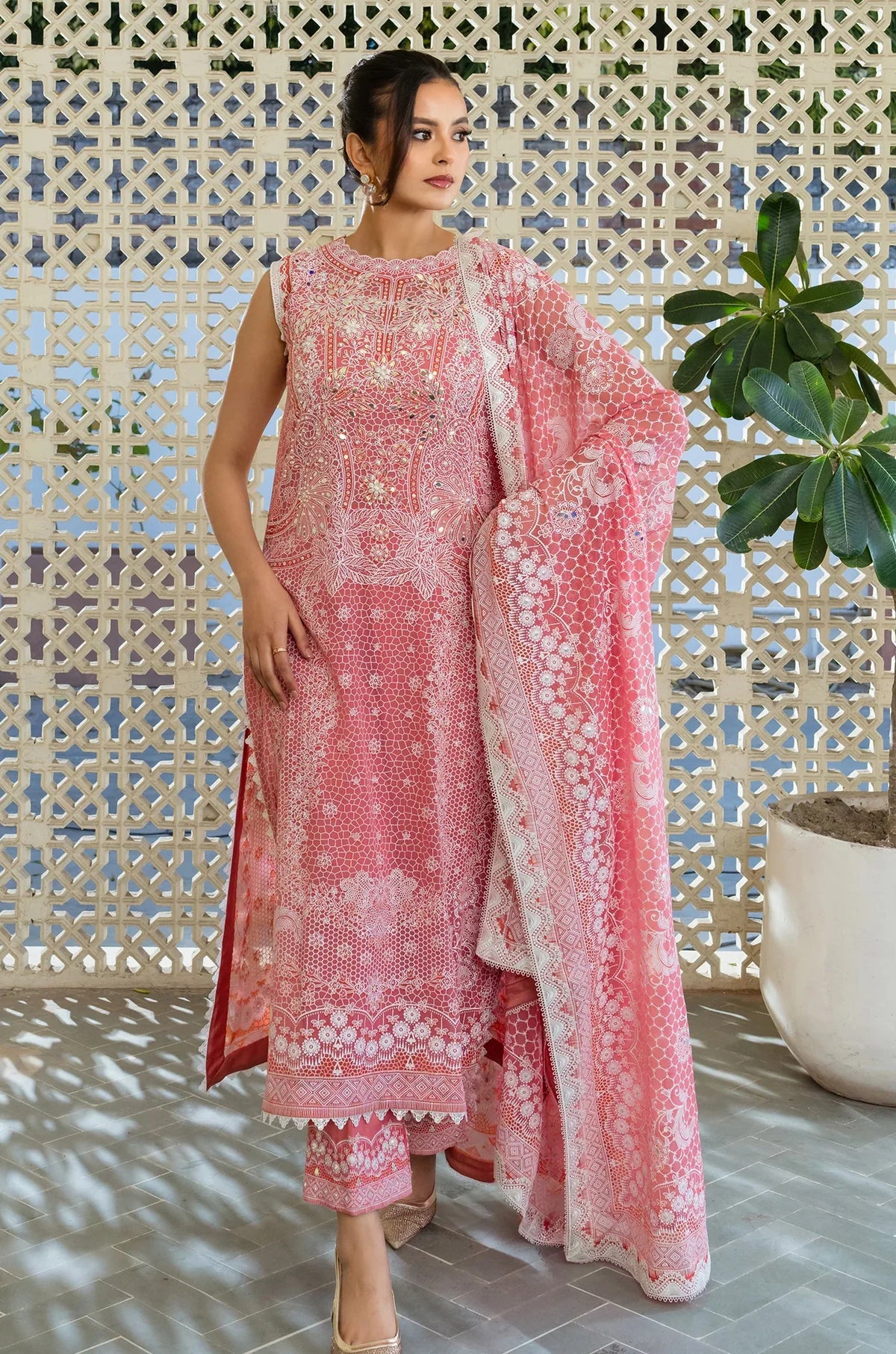 Galinda Chiffon 4 Piece | Hand-Embellished And Screen Printed