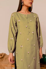 Gold Rose 2Pc Fully Embroidered Winter Dress