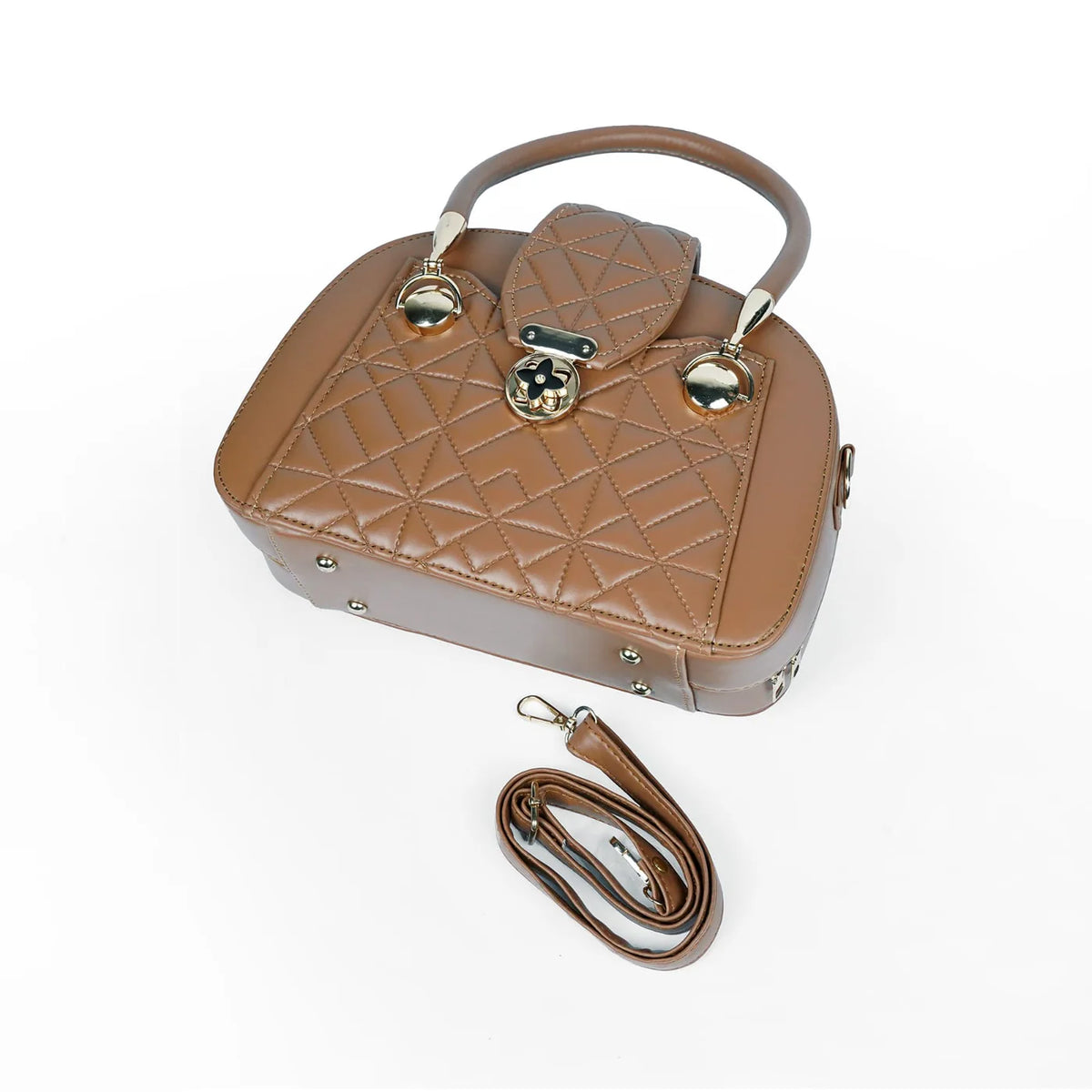 Brown Quilt Handbag