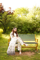 Printed Lawn 3-Piece Stitched Suit with Chiffon Dupatta