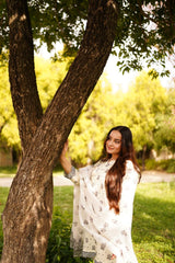 Printed Lawn 3-Piece Stitched Suit with Chiffon Dupatta