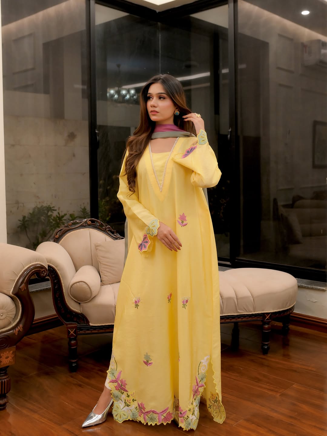 Soleil Charm – Applique Embroidered Summer Kaftan Set Main image
