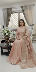Zari Organza Peach Shawl