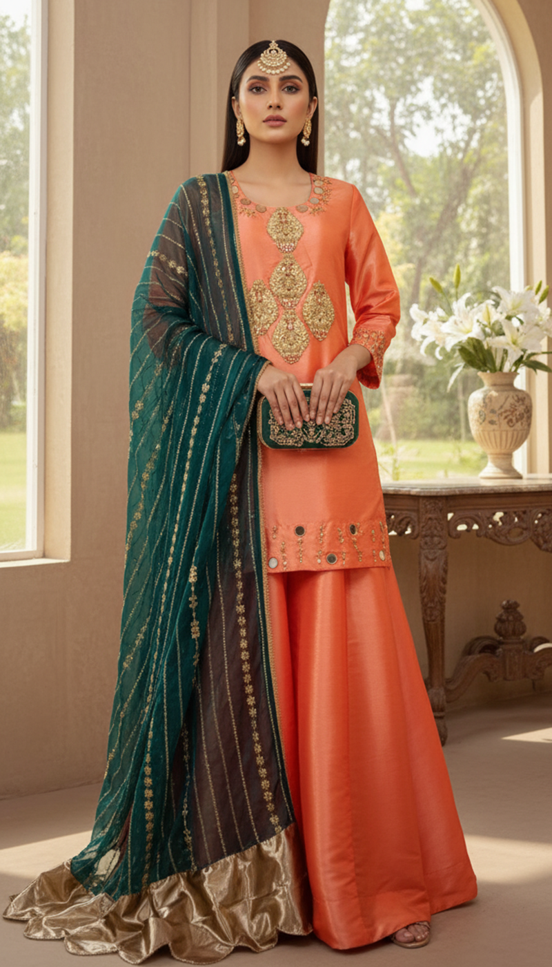Amber Aura Sharara Set Main image