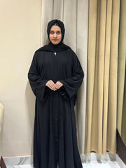Black Formal Plated Abaya-101