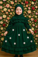 Blush Belle – Kids Frill Abaya sku-190
