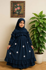 Blush Belle – Kids Frill Abaya sku-190