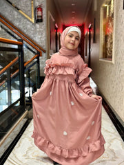 Blush Belle – Kids Frill Abaya sku-190