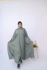 Dania's Pistachio Floral Embroidered Abaya-221