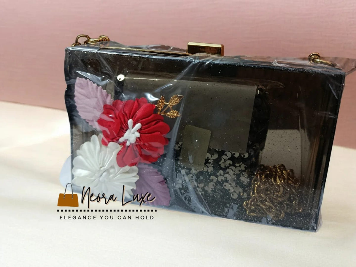 The Meadow Lucite Floral Clutch Main image