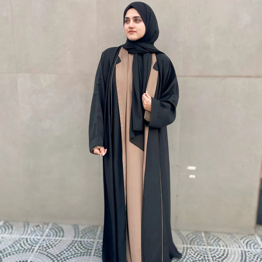 Elegant Coat style Abaya 3pc- 32