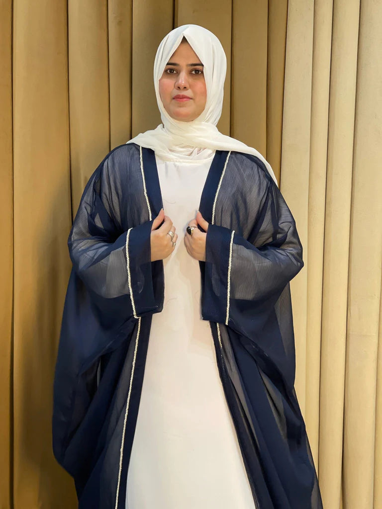 Elegant Shimmer Chiffon abaya 2pc-173