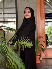 Kids Basic Abaya with elastic sleeve sku-193
