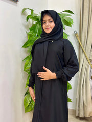 Kids Basic Abaya with elastic sleeve sku-193