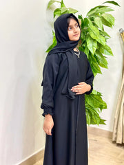 Kids Basic Abaya with elastic sleeve sku-193